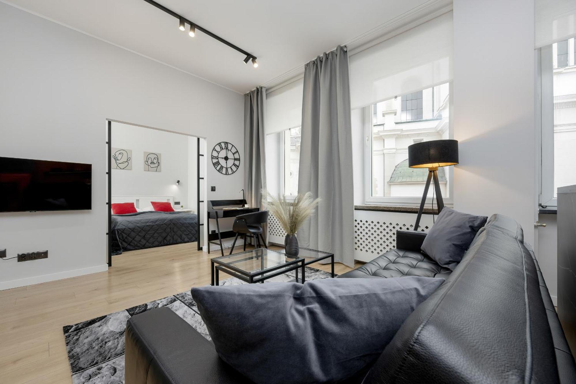 Exclusive Grey And Red Apartment In Warsaw Center By Noclegi Renters Ngoại thất bức ảnh